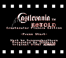 Castlevania Retold (Craptacular Players Edition) Title Screen